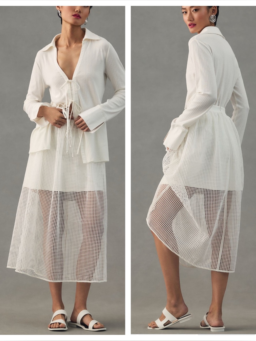 Anthropologie Sunday in Brooklyn Sheer Overlay A-Line Skirt